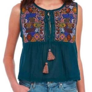 Free People Embroidered Tank